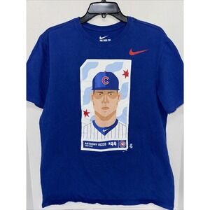 The Nike Tee Shirt Men's Size Large Blue Short Sleeve Anthony Rizzo Shirt